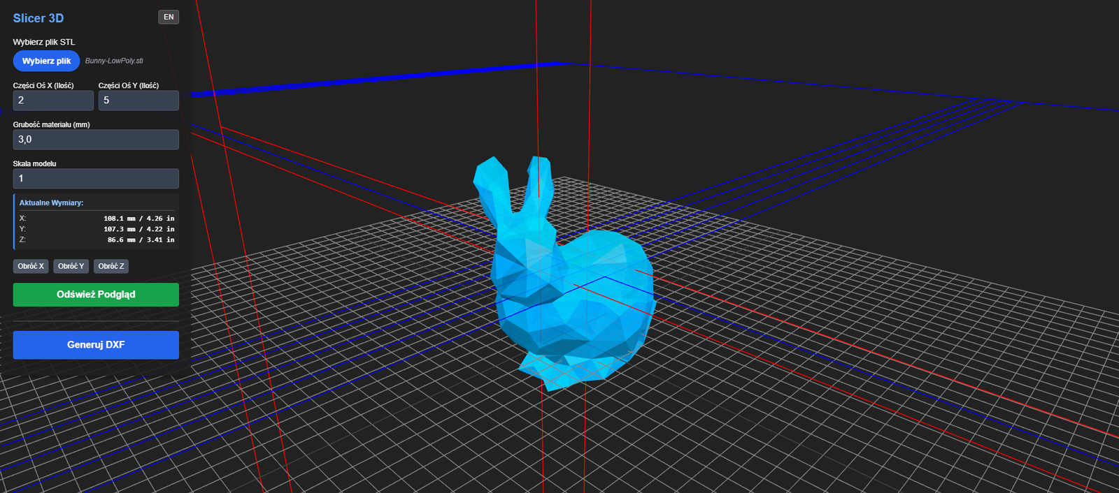 Slicer 3D Tool Interface showing a sliced sphere